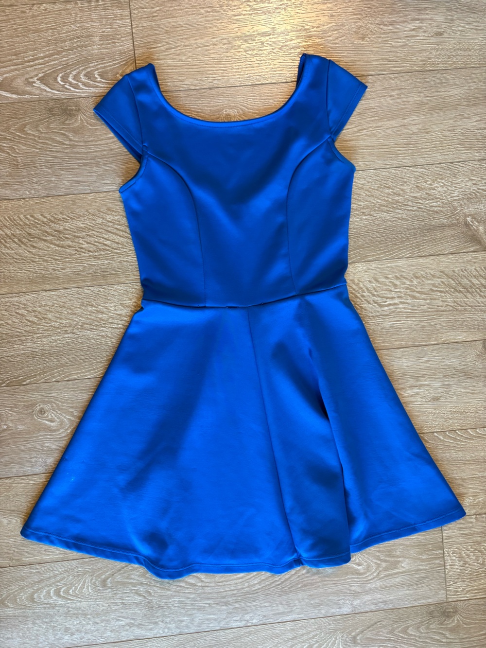 Blue Fit-and-Flare Dress - Classic Scoop Neck